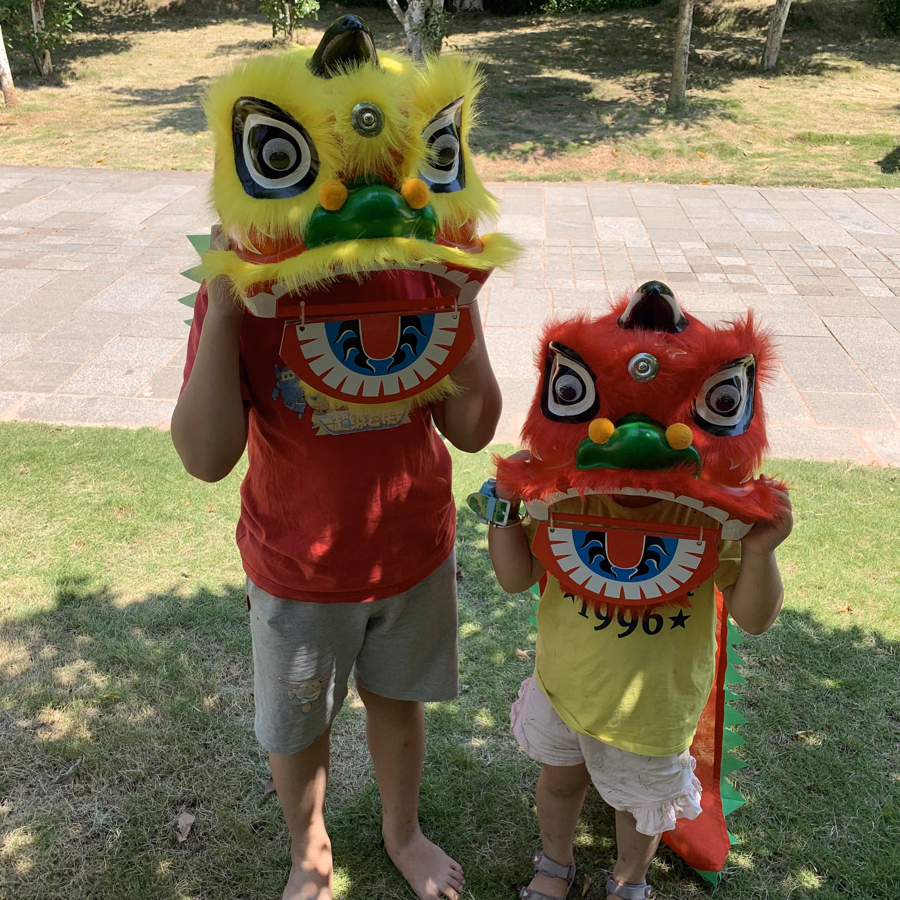 枫岚情儿童狮子舞狮头民间工艺儿童狮头小孩舞狮子幼儿园表演道具南