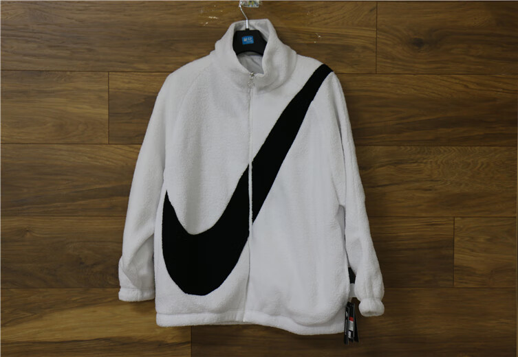 nike耐克女装羊羔绒外套夏季大钩子大logo两面穿保暖运动夹克外套cz