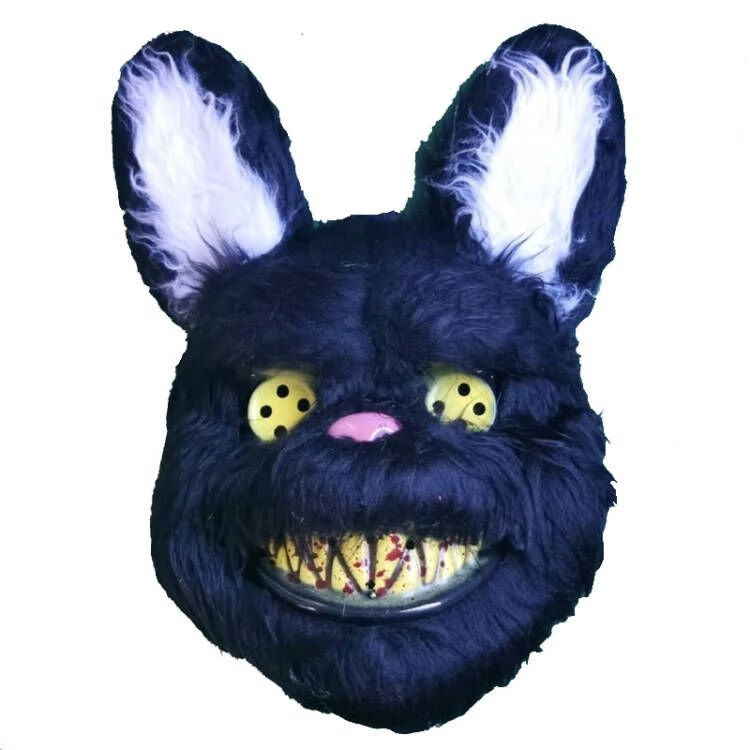 bibing 兔偶公馆血腥兔子万圣节面具jk搞怪毛绒可爱吓人道具化妆舞会
