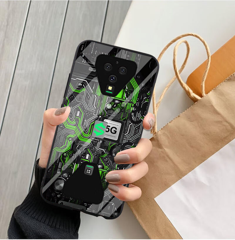 亿魅黑鲨3手机壳3pro玻璃个性创意潮流电路板男款保护套 黑鲨 3代