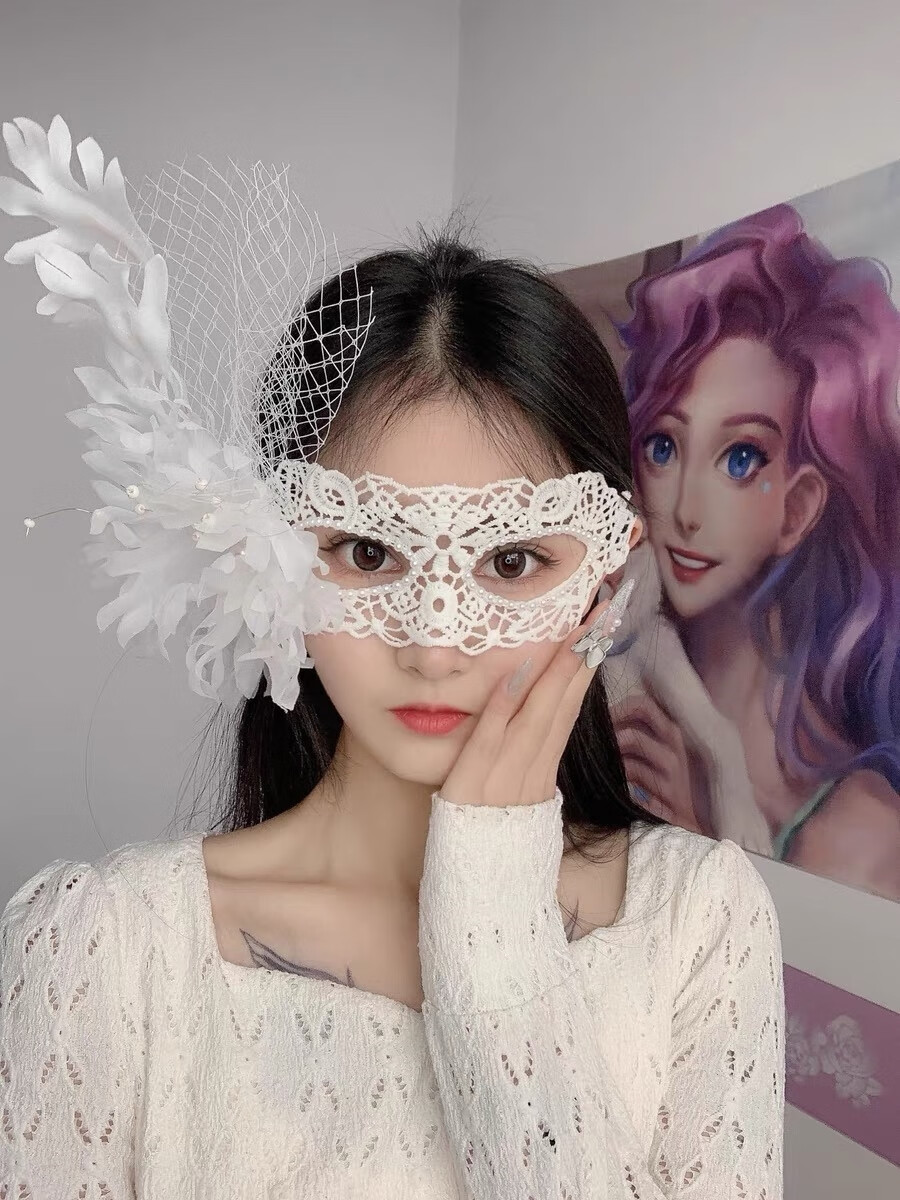 万代【抖音爆火】面具半脸下男女 面具酷蒙面歌王纱遮播变装神秘男二