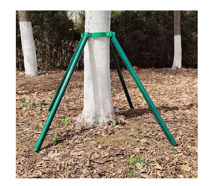 大树支架绿色钢管树木支撑架大树固定器铁抱箍绿化行道树苗木支撑杆热