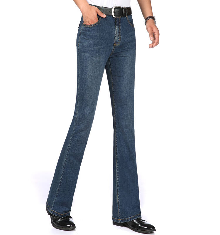 芃芒夏季超薄款男士微喇叭裤 韩版小喇叭牛仔裤 弹力中高腰男士喇叭裤