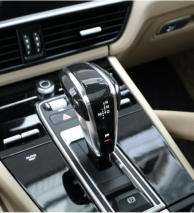 车文道 适用于保时捷碳纤维飞机档把盖卡宴帕拉梅拉替换运动排挡杆