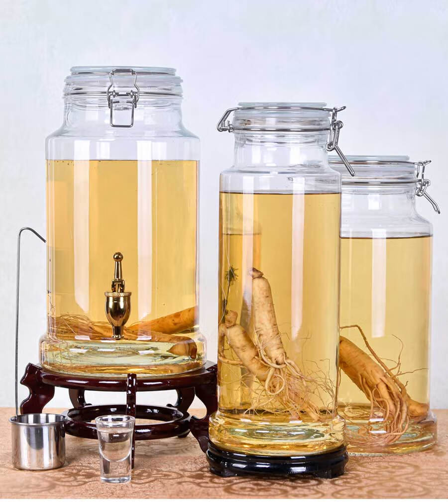 宜铂玻璃泡酒瓶大容量家用酿酒罐卡扣储物密封罐加厚玻璃坛6斤装单
