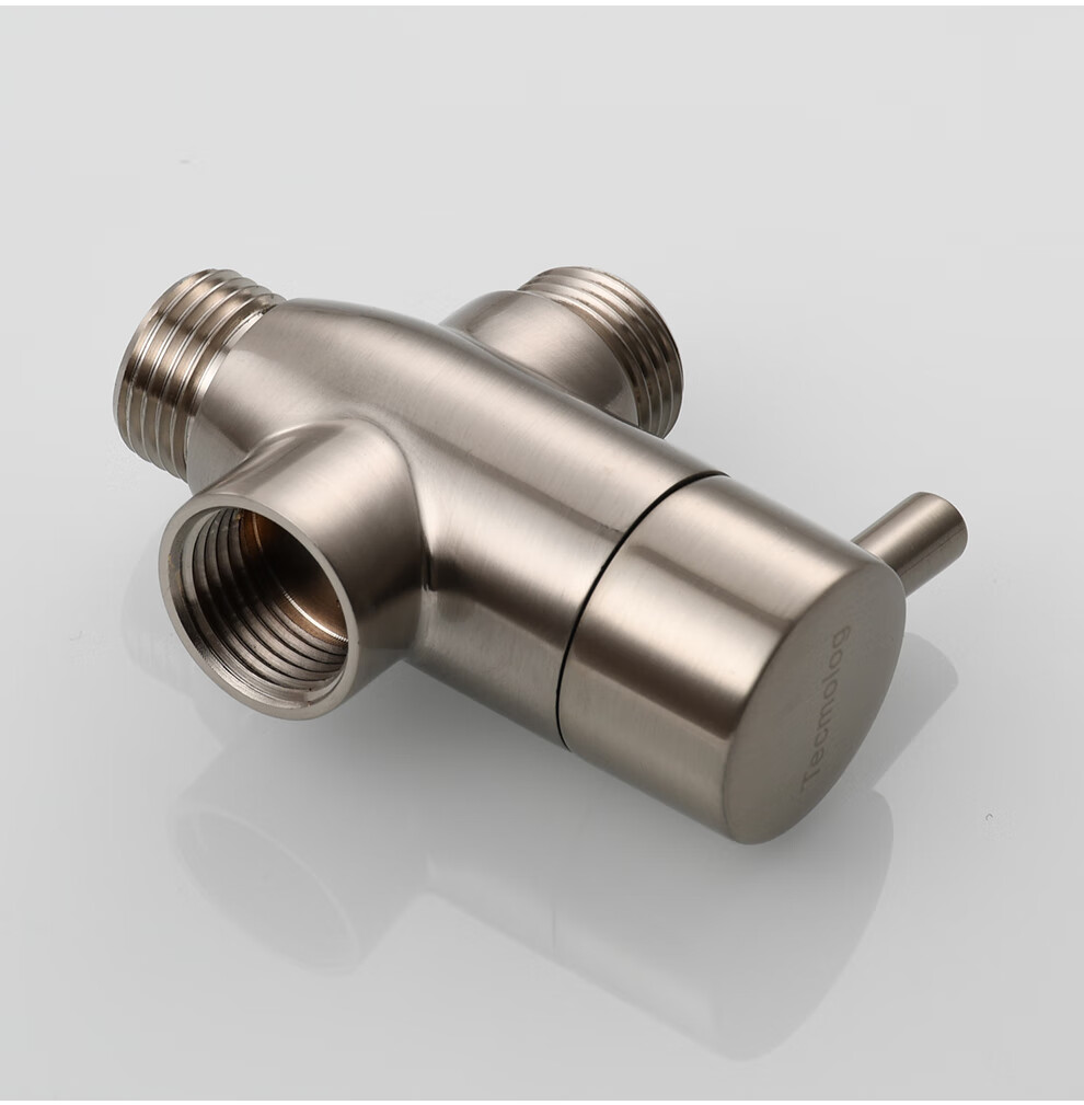 科德林黄铜分水器分流器三通花洒配件淋浴转换阀一进二出4分带开关