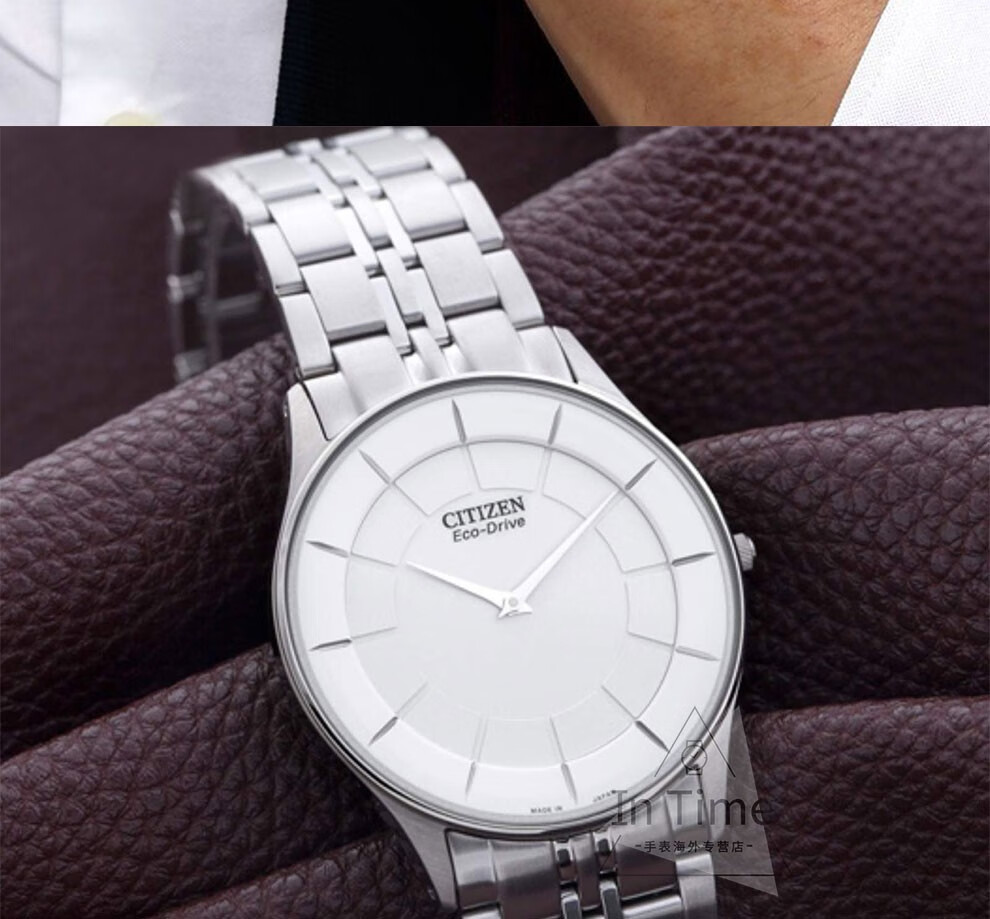 西铁城citizen手表男光动能超薄蓝宝石镜面时尚商务休闲男士腕表ar