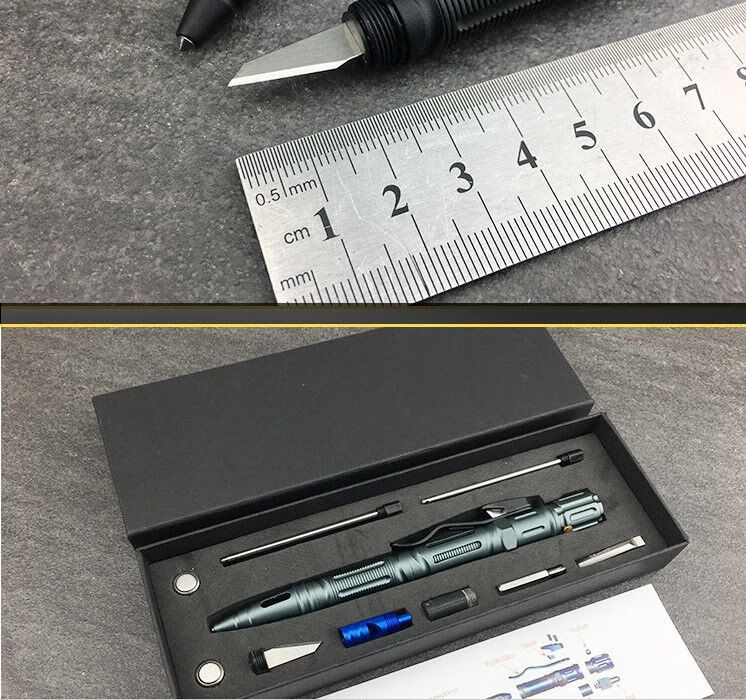 曾醒 钛合金战术笔 中性笔钨钢多功能组合工具特种兵特工学生防身武器