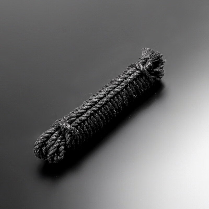 绳间道手工处理纯麻绳6毫米sm情趣玩具道具 6毫米直径黑色 5米