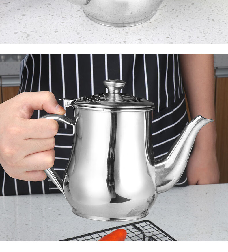 不锈钢储油罐 厨房家用大容量油壶防漏油瓶 醋壶装倒油瓶 不锈钢油壶