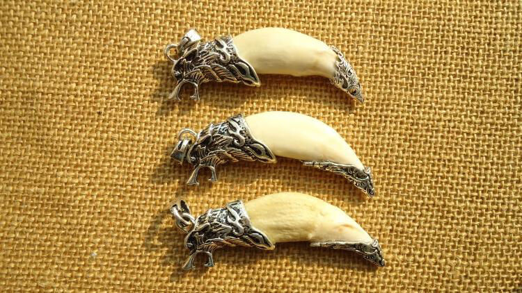 默奢狗牙黑藏獒牙狼牙牙套款超大号男女项链吊坠个性霸气狂野藏獒牙40