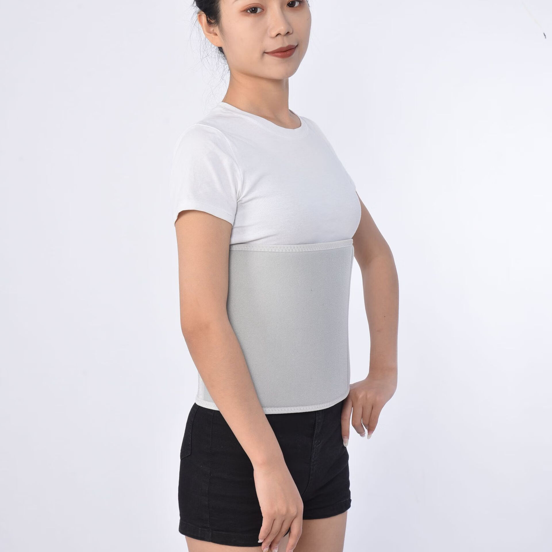 康兴达肋骨带加宽胸带胸椎肋骨骨折护胸带 固定带 透气弹力胸带 灰色