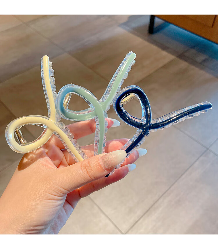 滴油亚克力抓夹后脑勺盘发发夹气质大号鲨鱼夹发卡头饰女发抓夹子1