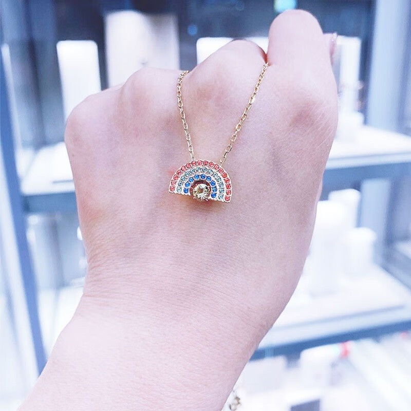 swarovski 施华洛世奇彩虹跳动项链锁骨链生日礼物送女友 彩虹项链