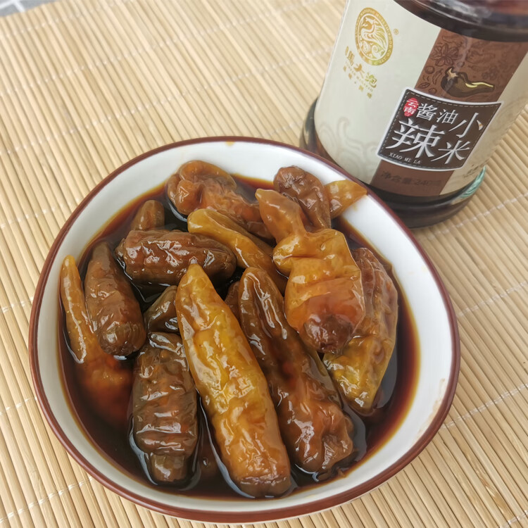 马大泡酱油小米辣下饭菜云南泡椒辣椒小米椒 酱油小米椒240g 酱油
