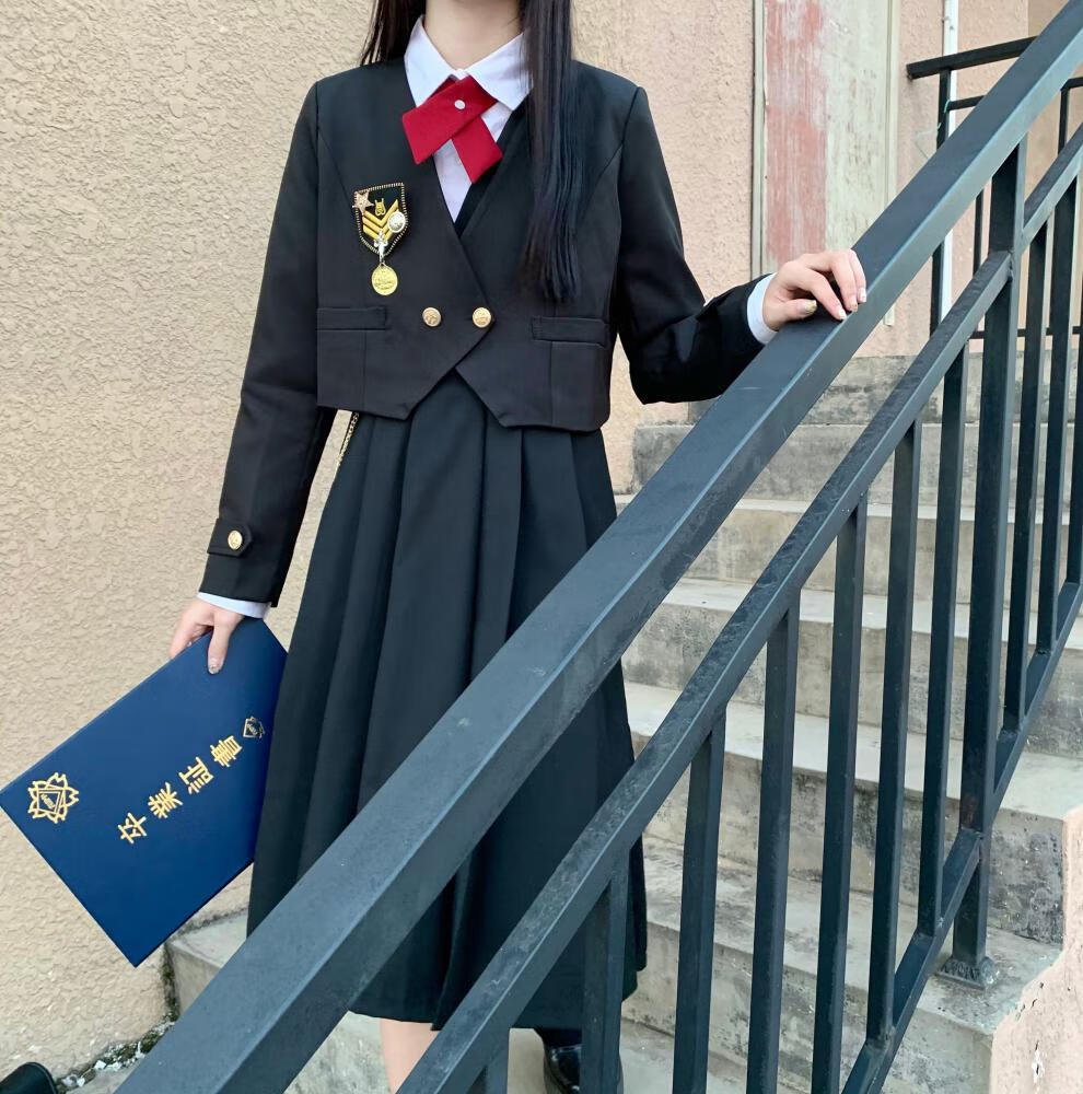 制服基础款正统大小姐小西装原创山吹日系学生水手服 无领西装带徽章