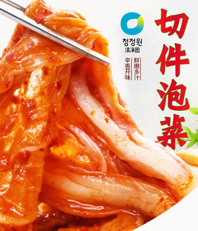 宗i家府切件泡菜 清净园韩国泡菜东北延边韩式辣白菜下饭咸菜1.