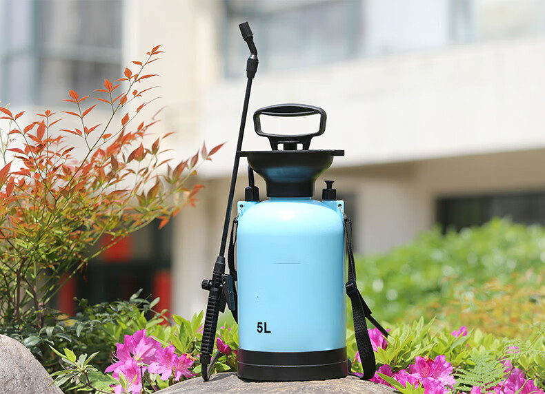 水壶园艺喷壶浇花洒水洗车清洗鸟笼手动气压式喷雾器 5l紫全铜伸缩杆