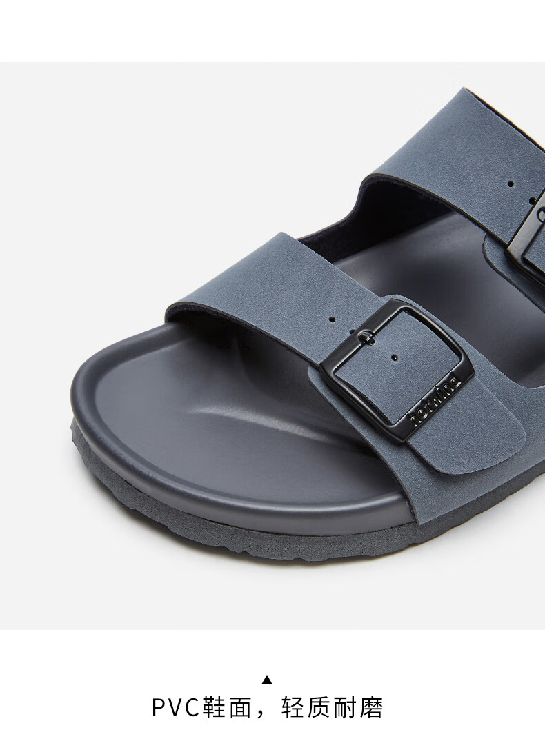 热风2021年夏季新款男士时尚拖鞋h60m1617 09灰色 39