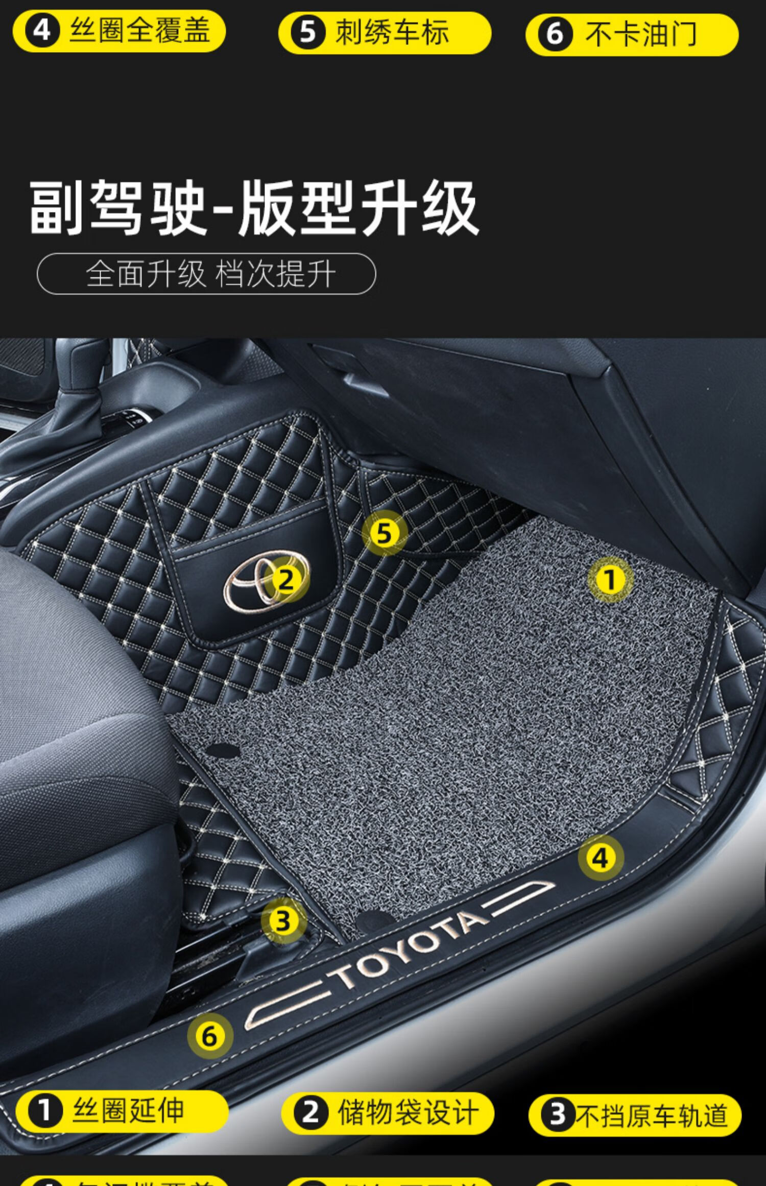 适用于丰田卡罗拉脚垫大全包围脚垫2021款雷凌双擎脚垫14-21新款 升级
