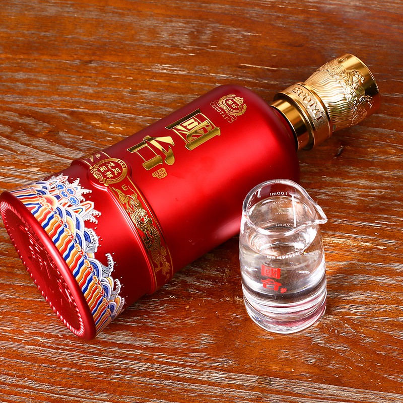 茅台镇酱香型白酒 纯粮食酒坤沙工艺高度老酒酒水 国台龙凤呈祥500ml