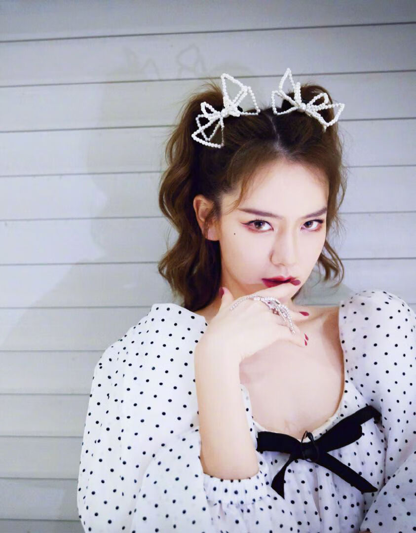 kuiying戚薇同款珍珠发夹韩国明星同款珍珠蝴蝶结后脑勺夹子发圈发饰