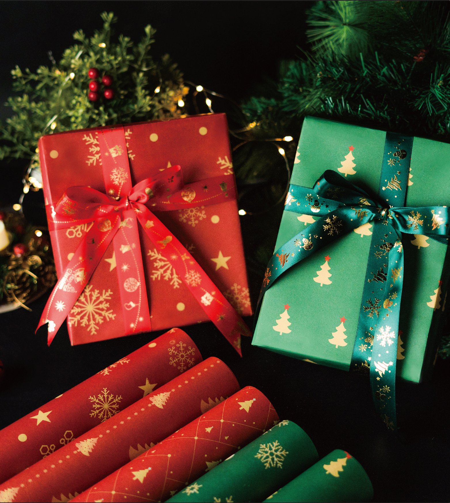 元旦礼盒包装材料纸生日春节礼品包装纸diy手工包礼物纸创意新年书皮