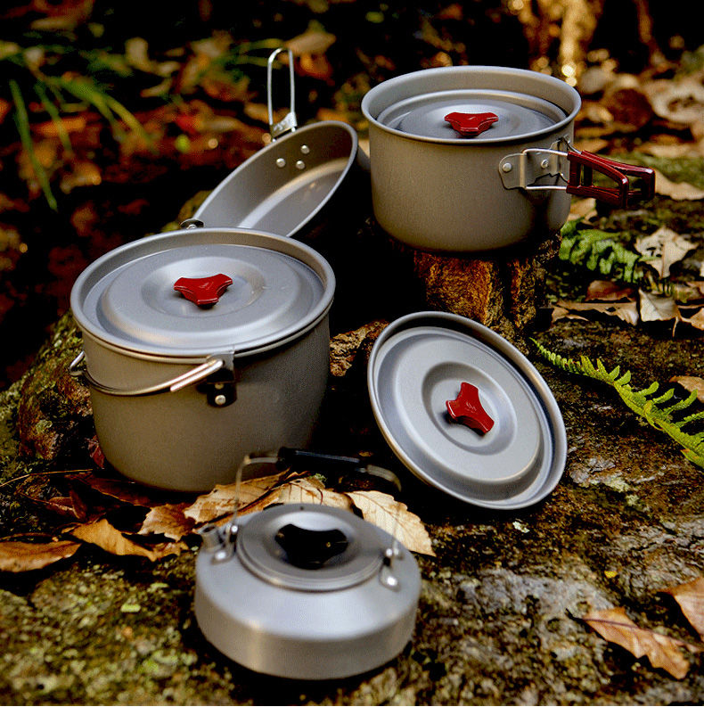 户外炊具野营野餐 2-3人户外炉具套锅套装便携野炊用品装备野外锅具炉