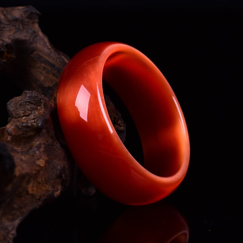 fakman大红色猫眼石手镯时尚女款水晶手环玉镯子韩版开运转运招桃花