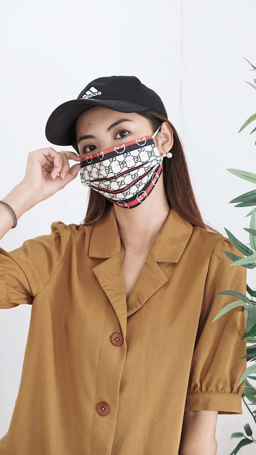 成人防护口罩轻薄透气2021新款买1潮牌口罩印花高端水刺布含熔喷层