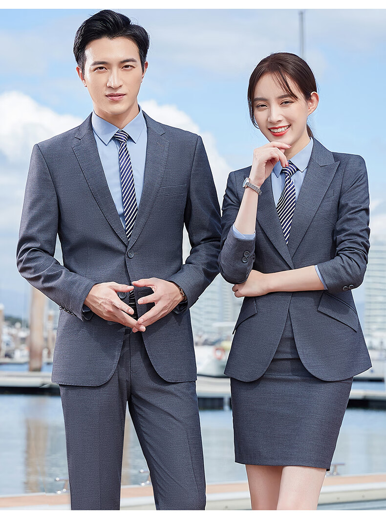 高端西服男套装职业装商务正装灰色西装男女同款售楼部工作服企业工装
