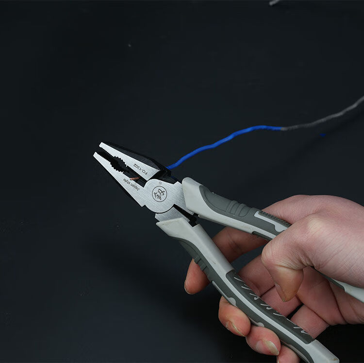 【京喜好货】日本福冈电工钢丝钳拉钢丝钳拉线钳子省力平口胶把钳五金