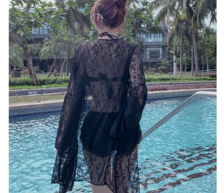 【高端泳衣】法国kj 专柜出品比基尼泳衣女三件套21年新款分体大小胸