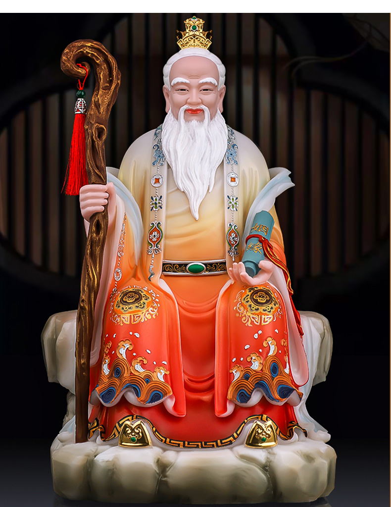 三漫陀月下老人汉白玉彩绘喜神月老神像月老星君家用玄关祠堂摆件