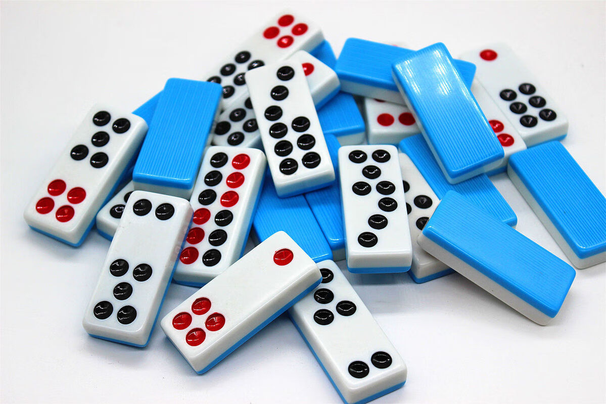 牌九高档牌九牌骨牌天九家用牌9大号推牌九排九套装色子 14#粉红色