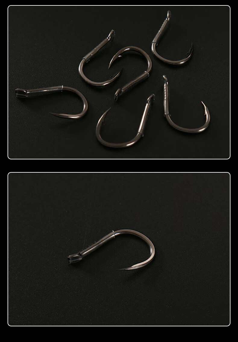 中逵黑无情巨青系列鱼钩不跑鱼大物钩有倒刺鲟鱼青鱼钩垂钓用品渔具