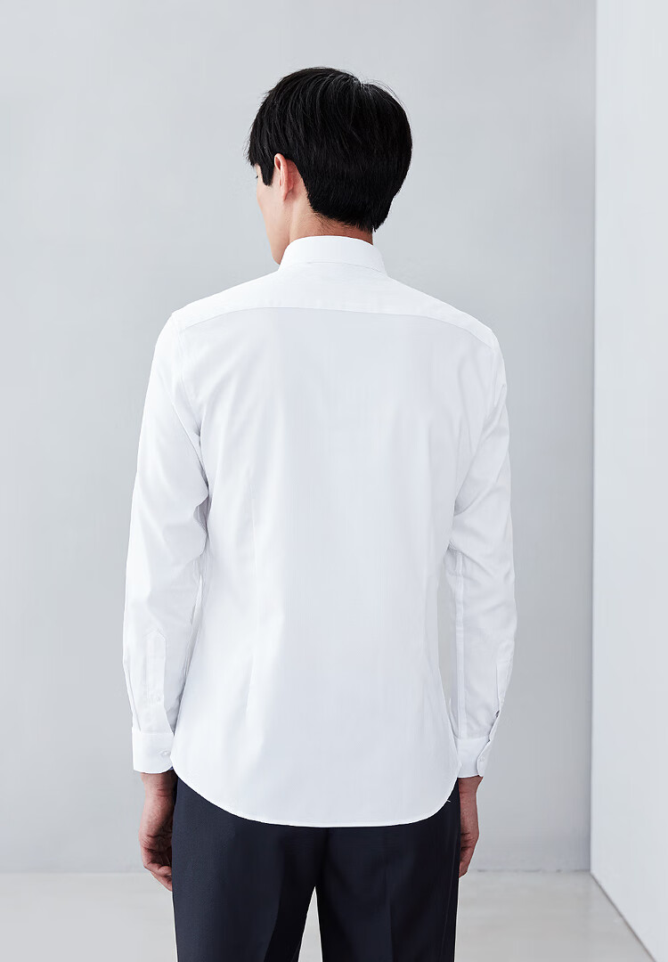 hla海澜之家微弹斜纹长袖衬衫简约长袖正装衬衫男hncad1r009t 漂白