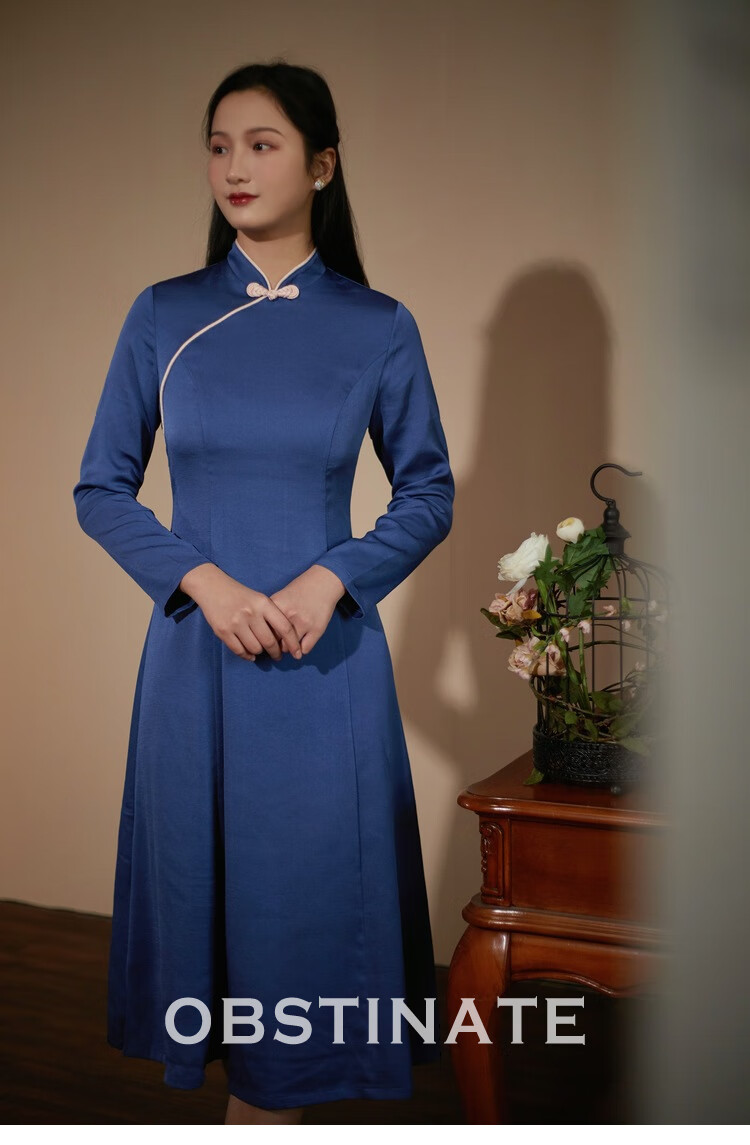 固执《陌晔》2021夏季新款女高腰修身年轻款气质旗袍改良版连衣裙