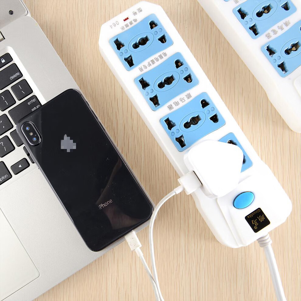 插排圆孔插座电脑电视大排插圆头大孔三孔英式美标德标港标插线板 063