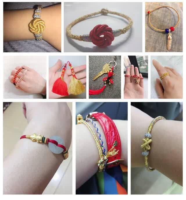 金线股线金银线彩色diy配件手链编织手工红绳中国结玉线金丝手绳 9股