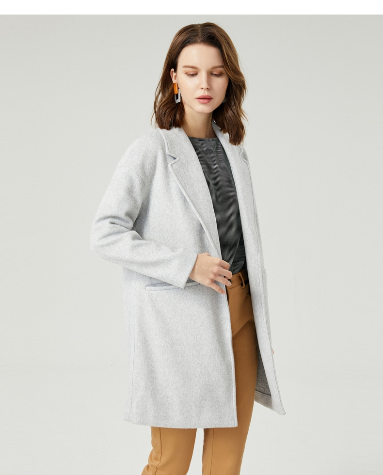 g2000女装秋冬新款时尚休闲宽松一粒扣长款简约大衣针织大衣98221016