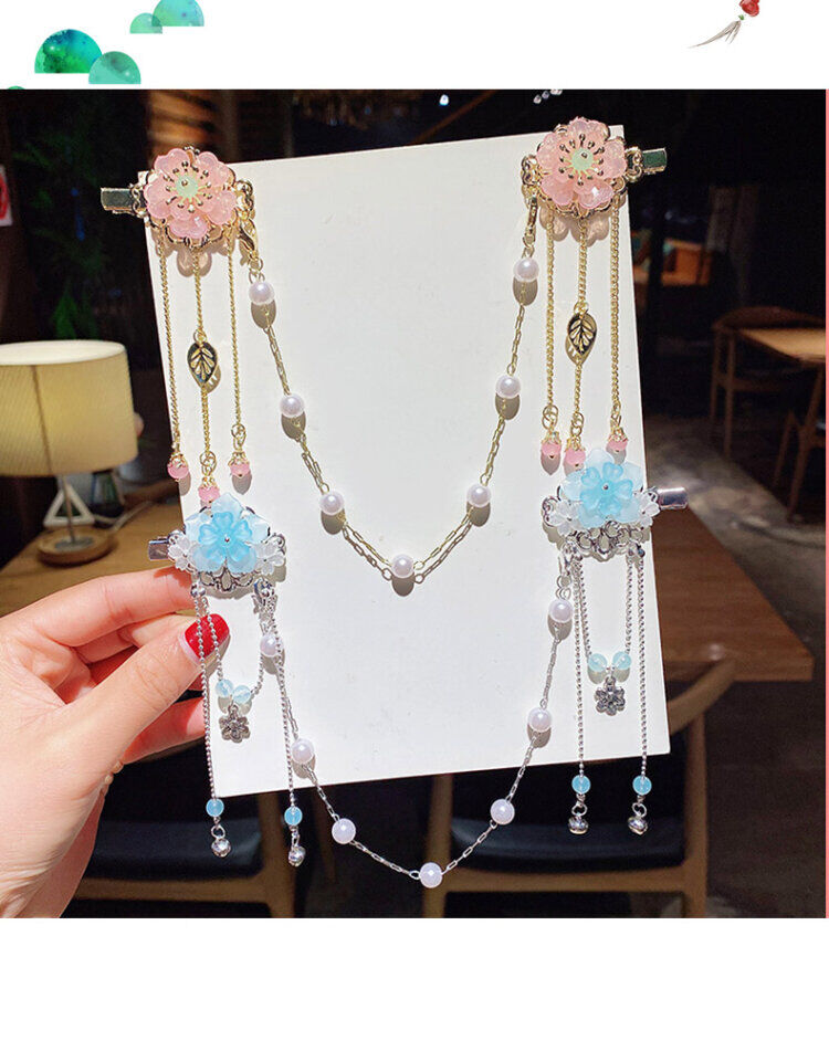 古风超仙额头链儿童女童汉服头饰宝宝公主发饰古夹眉心坠步摇 小清新