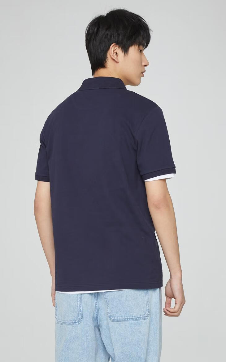 selected思莱德新品微弹艺术刺绣休闲男士polo衫421206031蓝色17596am