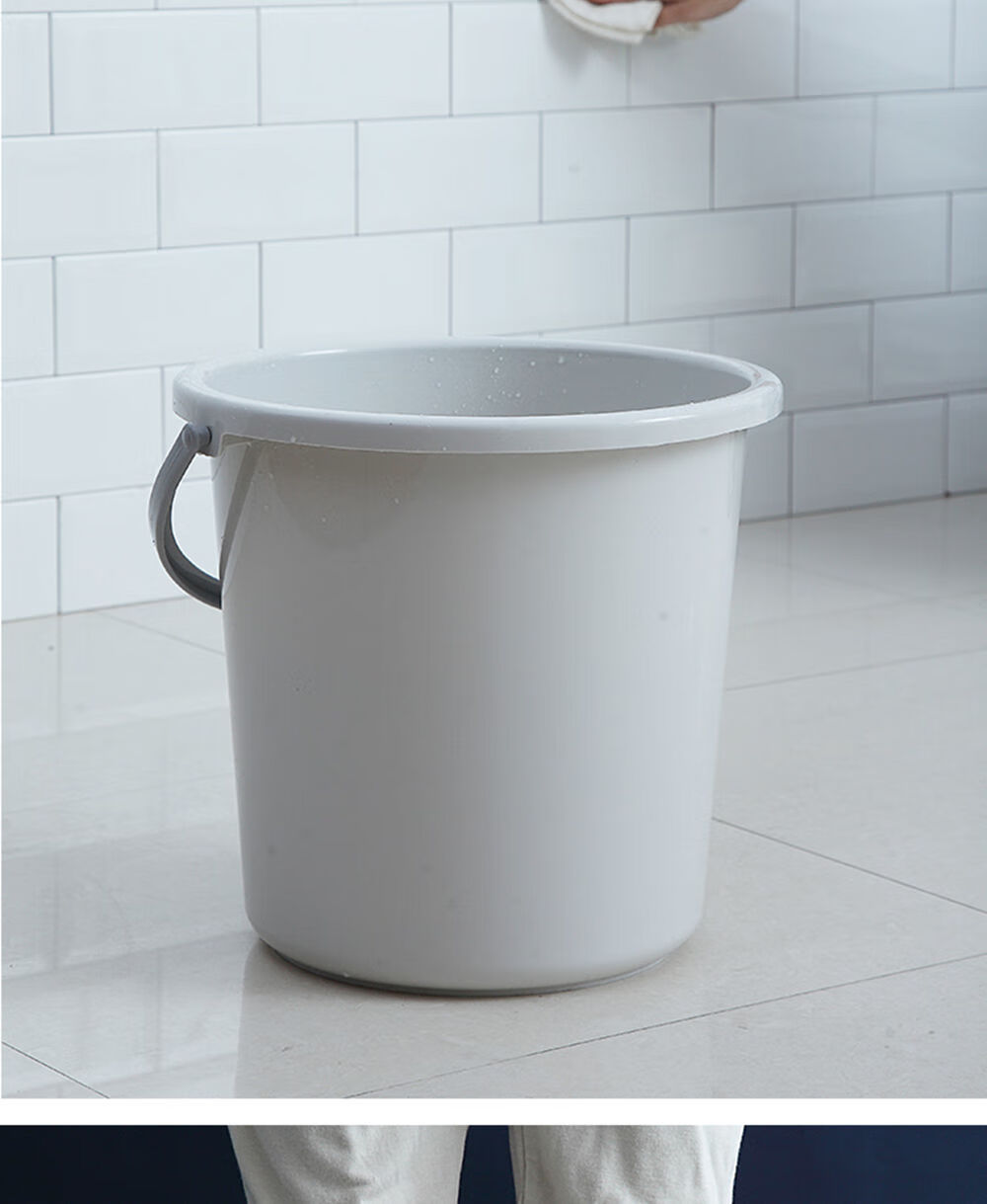 手提塑料水桶家用加厚储水桶大容量学生宿舍用洗衣桶装水桶圆形桶