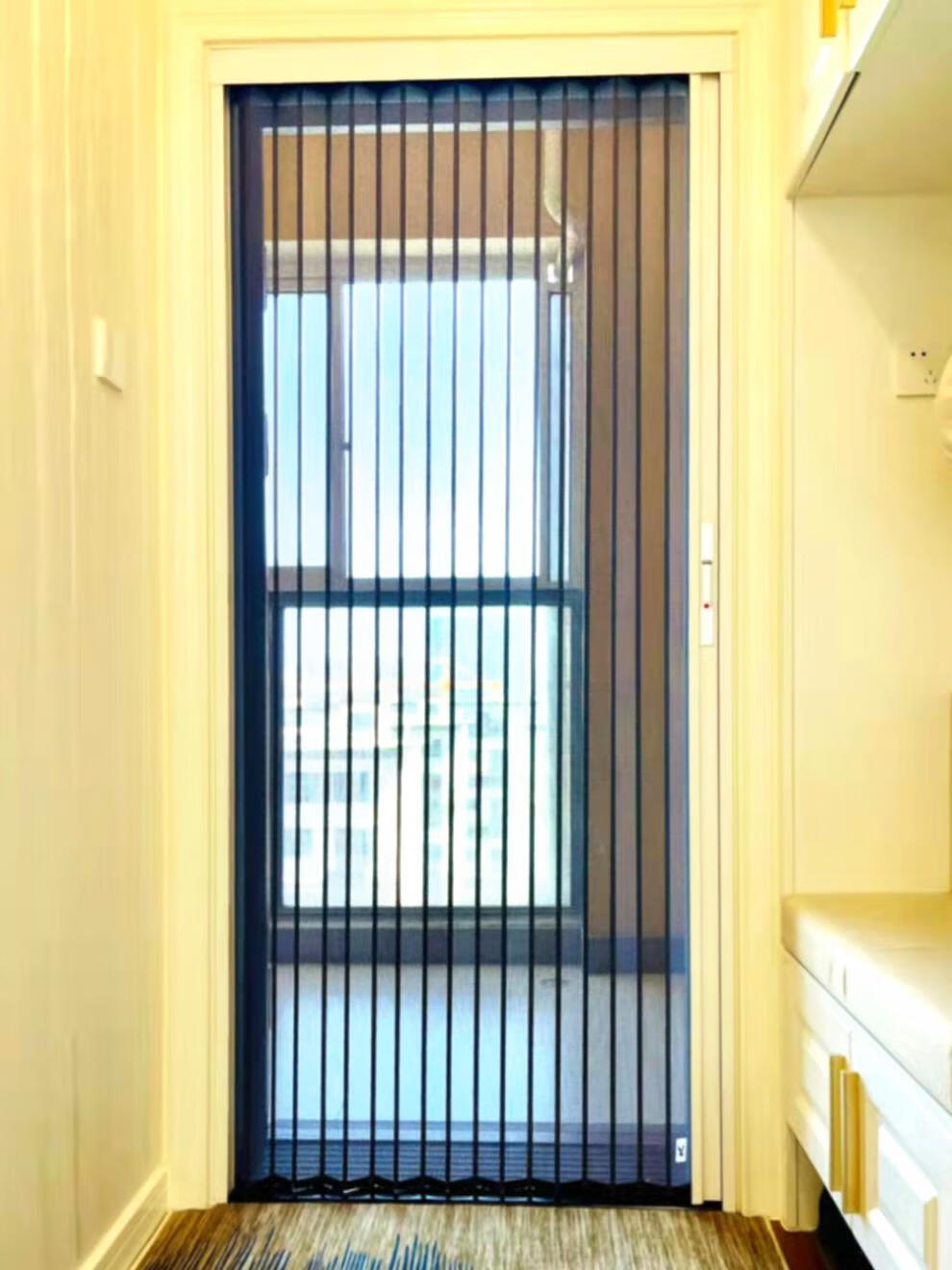 定制门帘金刚网折叠隐形纱门客厅阳台卧室大门防蚊虫猫狗老鼠咬铝合金