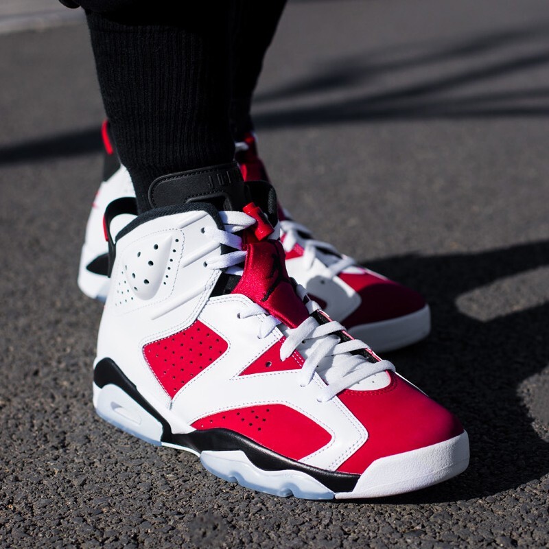 【现货】耐克air jordan 6 aj6 乔6 黑红男女篮球鞋384665-384664-060