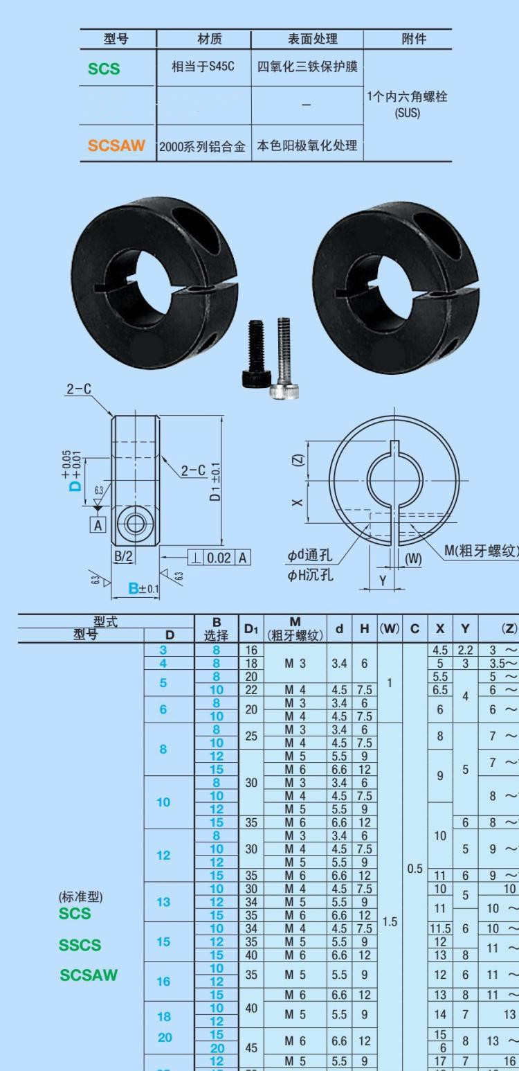 光軸固定環鎖緊環開口環限位環軸承固定主軸擋圈軸套定位圈scsaw scsa