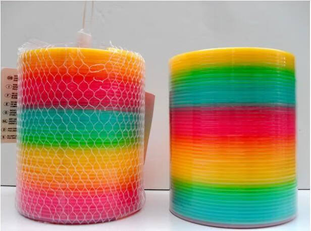 魔力彩虹圈弹簧圈叠叠乐大号塑料圈儿童成人锻炼经典怀旧玩具亮片色