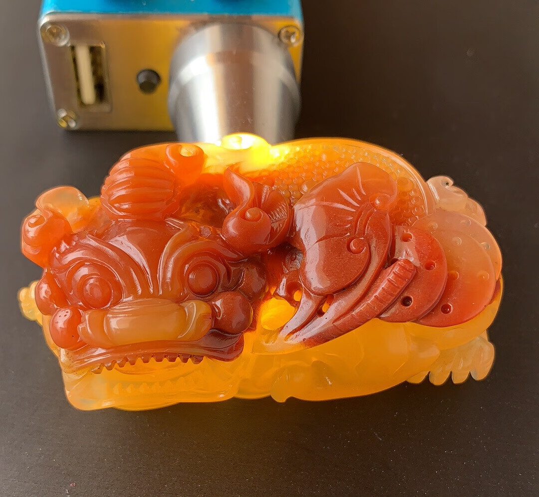 kk宝钰黄龙玉三色金沙阴阳脚霸王貔貅手把玩挂件证书推荐