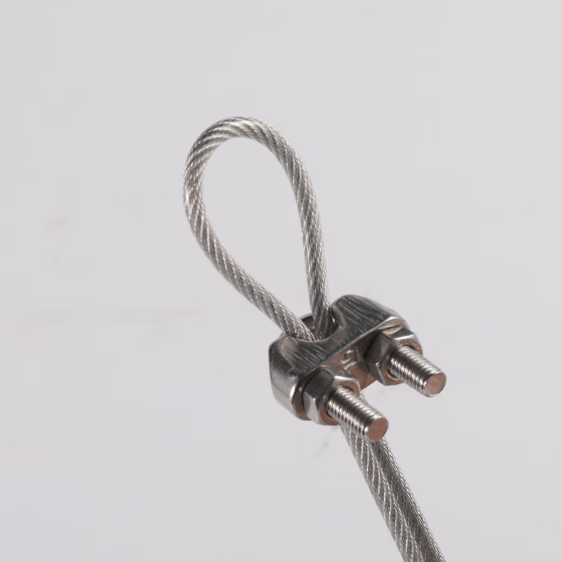 深井潜水泵下井绳软细线包塑不锈钢钢丝绳弹簧扣夹头安装配件304